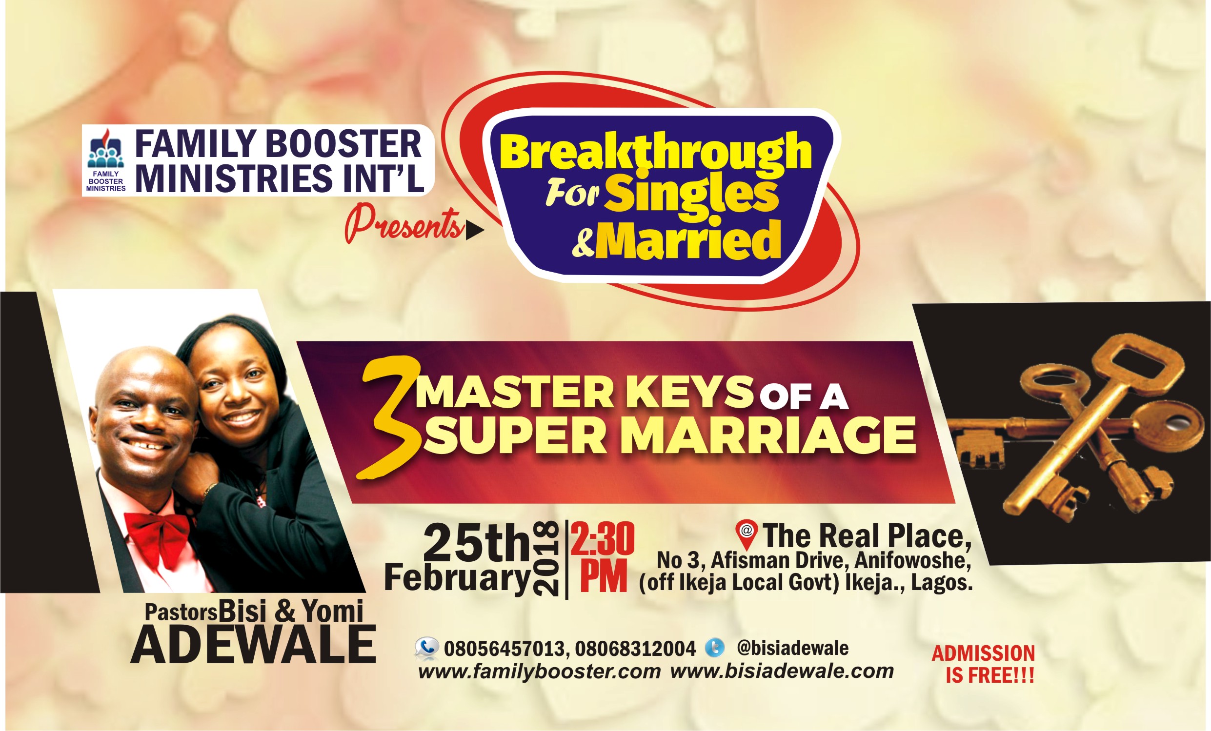 Join us For February Special Edition for Breakthrough for Singles and Married With Pastor Bisi & Yomi Adewale